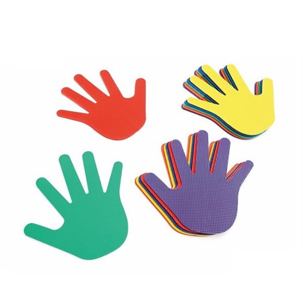 Marqueurs de sol colorés en forme de main pour enfants - Zones d'agilité antidérapantes pour les activités en classe et en salle de sport