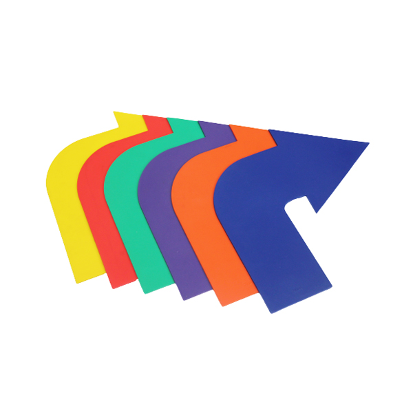 Tapis de sol flèche incurvée en PVC non toxique / Autocollant flèche directionnelle incurvée / Marquage au sol pour la sécurité des enfants