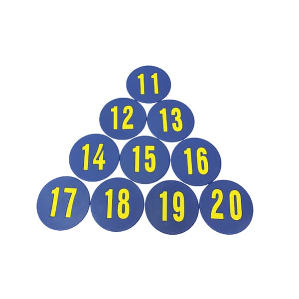 Ensemble de 11 à 20 marqueurs numérotés pour l'entraînement sportif