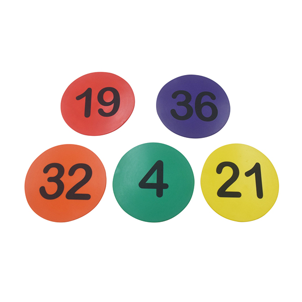 Ensemble de marqueurs de sol numérotés de 1 à 36 - Pastilles antidérapantes pour apprendre à compter et à faire des mathématiques aux enfants, disques d'activités éducatives pour la classe, la salle de sport et la maison.