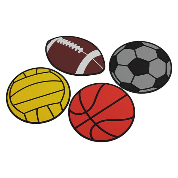 Marqueurs de sol pour ballons de sport - Lot de 4 pastilles antidérapantes en polyéthylène pour la gymnastique enfantine, les cours d'EPS et l'entraînement à l'agilité