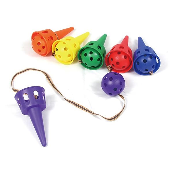 Jeu de lancer et d'attraper une balle pour enfants | Jeu de coordination œil-main (tissu kaki, tissu noir et sangles élastiques)