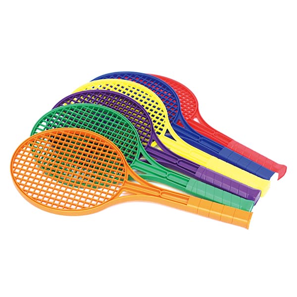 Ensemble de 6 raquettes de tennis en plastique Rainbow Rally pour enfants