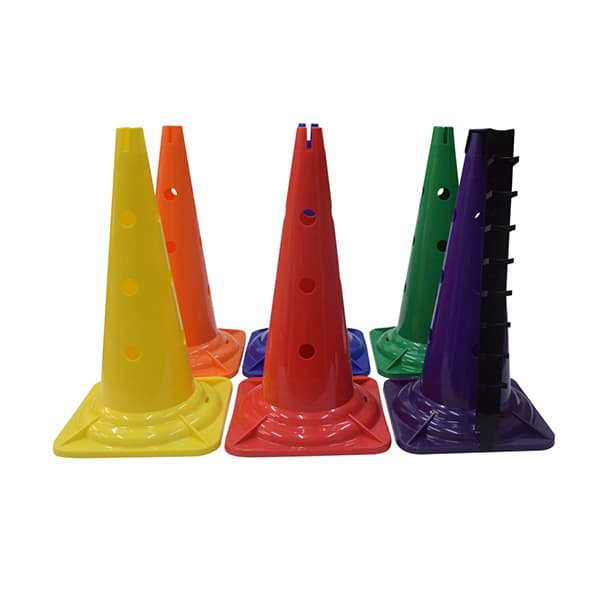 Cône d'entraînement d'agilité professionnel - 50 cm (20 pouces) avec sommet fendu | Cône de marquage robuste en PE pour le football, les sports et les exercices