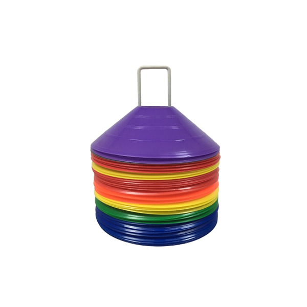 Ensemble de cônes d'entraînement sportif en polyéthylène PE / Marqueurs de disques d'agilité multicolores avec support
