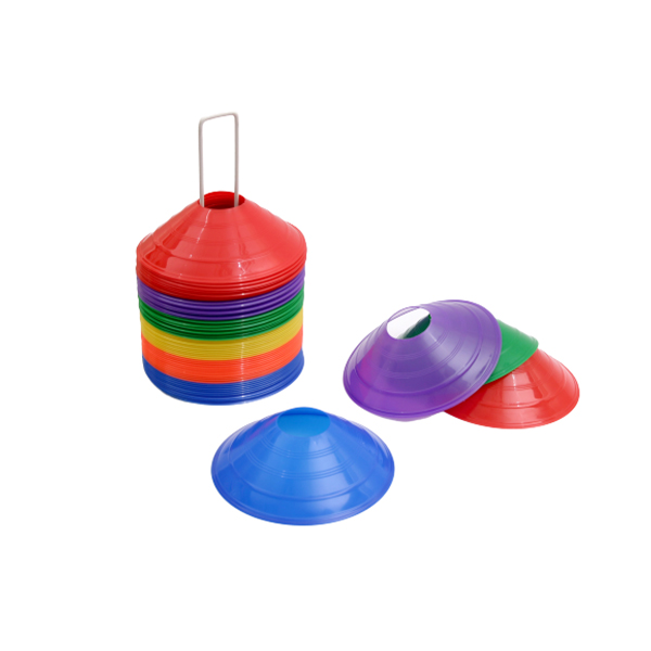 Ensemble de cônes d'entraînement sportif en polyéthylène PE / Marqueurs de disques d'agilité multicolores avec support