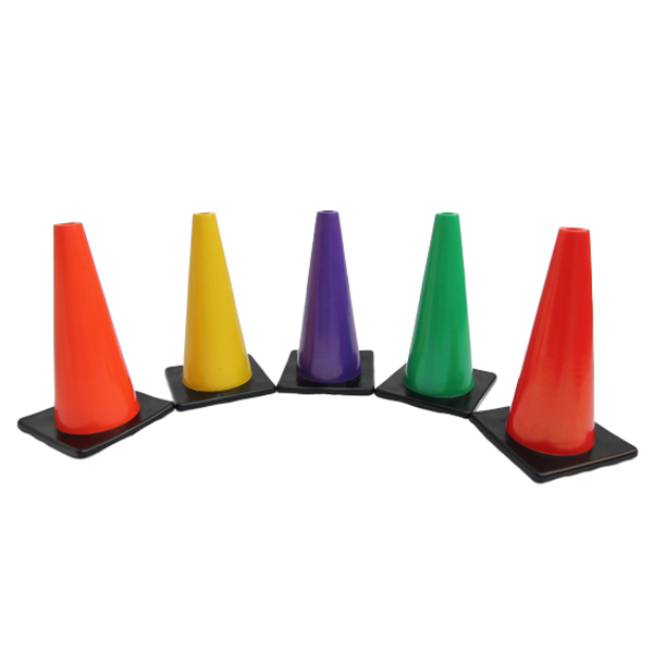 Cône en PVC de 15 pouces avec base noire / Mini cône d'entraînement / Cône de marquage sportif