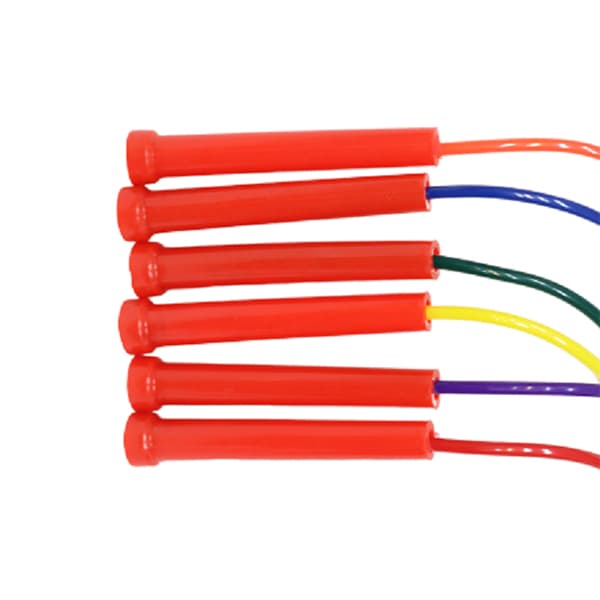 Corde à sauter en PVC résistant avec poignées en PE | 6 couleurs vives | Plusieurs longueurs pour enfants et adultes (2,13 m)