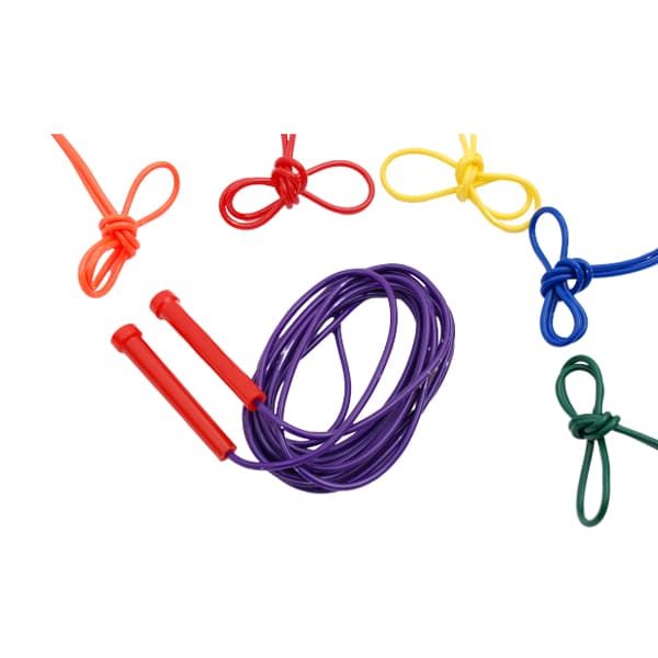 Corde à sauter en PVC résistant avec poignées en PE | 6 couleurs vives | Plusieurs longueurs pour enfants et adultes (2,74 m)