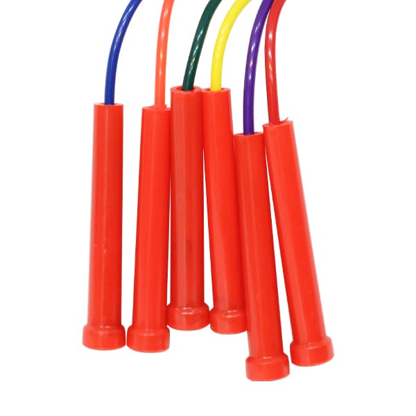 Corde à sauter en PVC résistant avec poignées en PE | 6 couleurs vives | Plusieurs longueurs pour enfants et adultes (9,75 m)