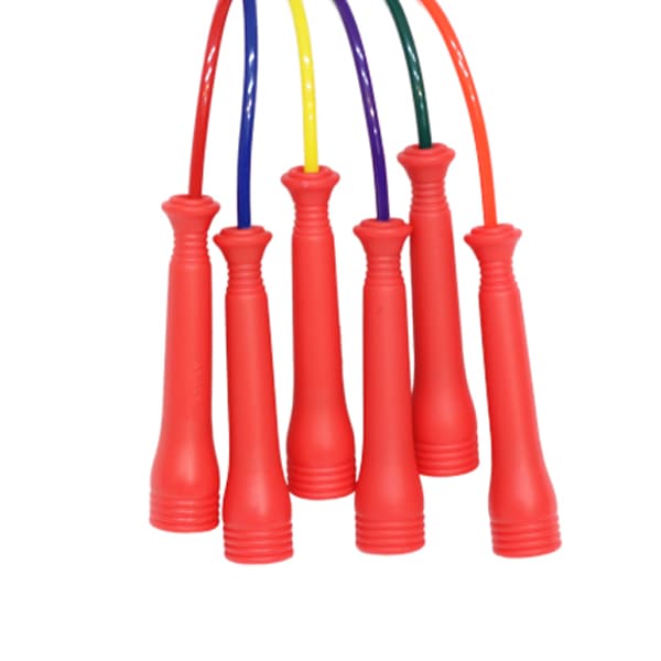 Corde à sauter classique en PVC avec poignées ergonomiques en PP | 6 couleurs | Plusieurs longueurs (2,13 m) pour le fitness, l'école et les enfants
