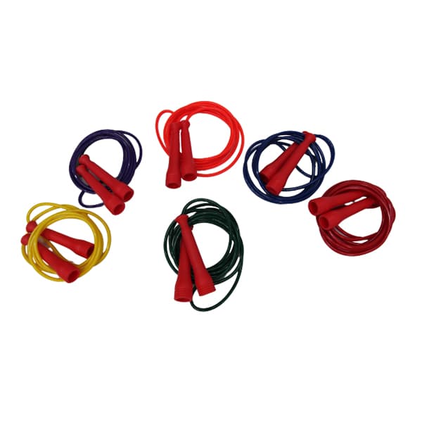 Corde à sauter classique en PVC avec poignées ergonomiques en PP | 6 couleurs | Plusieurs longueurs (3 m) pour le fitness, l'école et les enfants