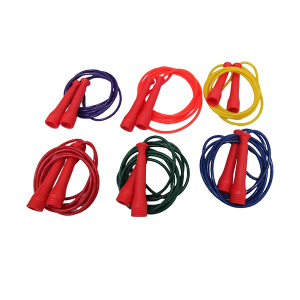 Corde à sauter classique en PVC avec poignées ergonomiques en PP | 6 couleurs | Plusieurs longueurs (4,88 m) pour le fitness, l'école et les enfants