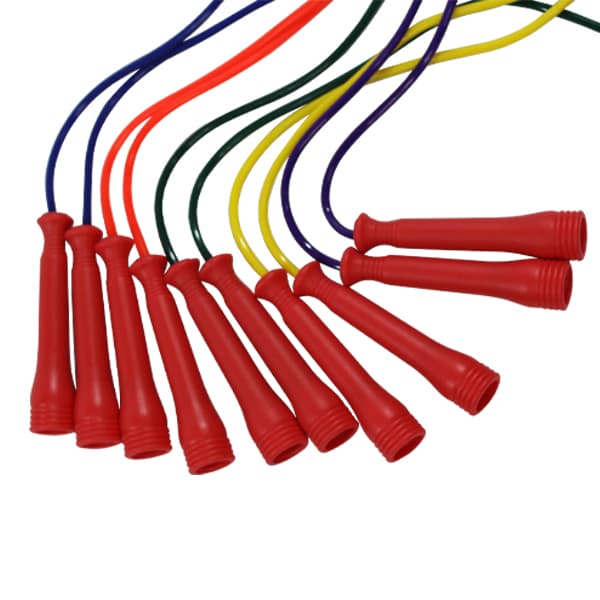 Corde à sauter classique en PVC avec poignées ergonomiques en PP | 6 couleurs | Plusieurs longueurs (9,75 m) pour le fitness, l'école et les enfants