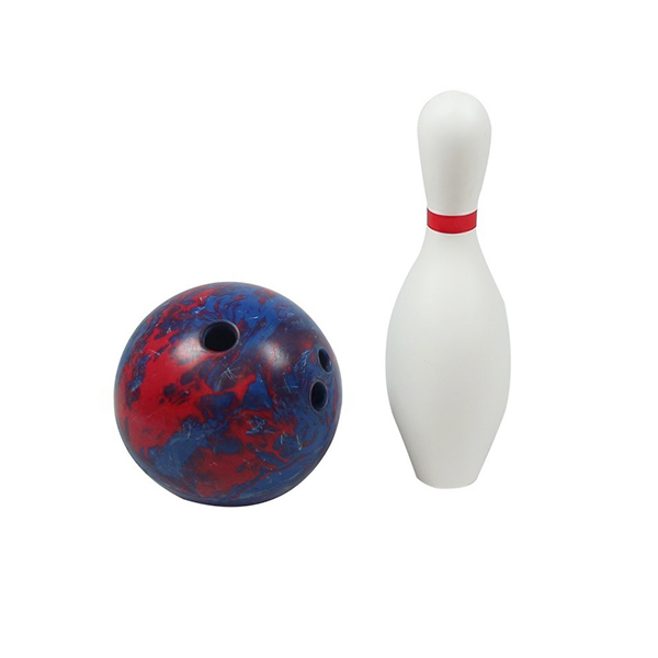 Jeu de bowling géant à 10 quilles en plastique avec boules en caoutchouc de 6,35 cm (quilles à remplir de sable) – Jeu pour enfants, sports scolaires et intérieur/extérieur