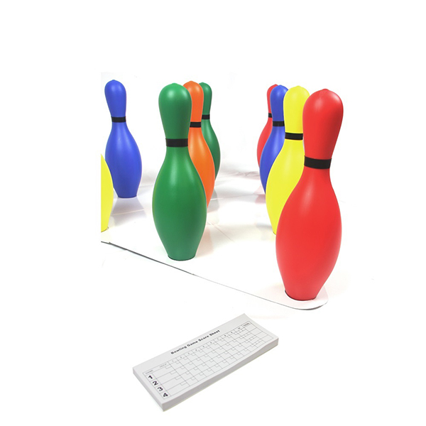Jeu de bowling à dix quilles à remplir de sable coloré — Choisissez une boule en caoutchouc de 2,27 kg (5 lb) | Quilles à remplir (creuses) | Jeu d'intérieur/extérieur pour toute la famille et l'école