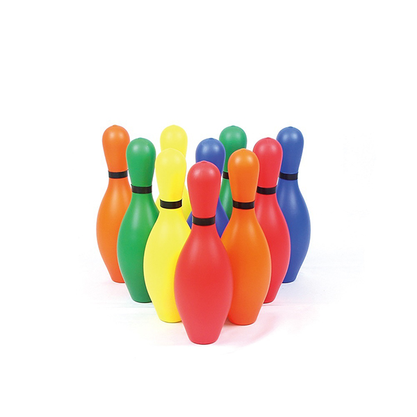 Jeu de bowling à dix quilles à remplir de sable coloré — Choisissez une boule en caoutchouc de 1,1 kg (2,5 lb) | Quilles à remplir (sable) | Jeu d'intérieur/extérieur pour toute la famille et l'école