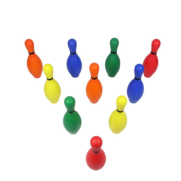Jeu de bowling à dix quilles à remplir de sable coloré — Choisissez une boule en caoutchouc de 2,27 kg (5 lb) | Quilles à remplir (sable) | Jeu d'intérieur/extérieur pour toute la famille et l'école