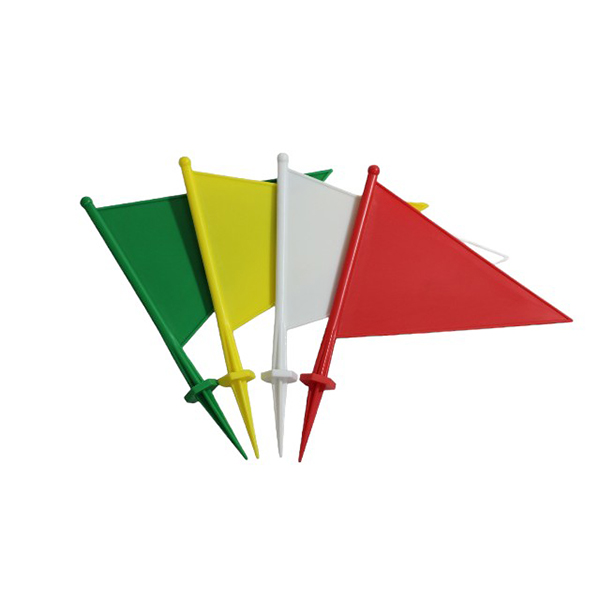 Drapeaux triangulaires en plastique aux couleurs vives – Drapeaux de sol polyvalents pour événements, sports et activités de plein air