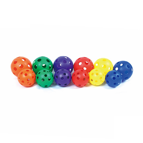 Balles de Wiffle en plastique PE de 9,2 cm – Balles d'entraînement perforées et légères pour enfants, cours d'EPS et pratique sportive