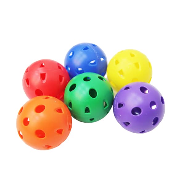 Balle de wiffle perforée en PE de 8,2 cm (balle d'entraînement en plastique à trous creux) – 8,2 cm – Balle d'entraînement colorée pour l'EPS, les enfants et les jeux d'intérieur/extérieur